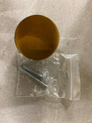 Signature Hardware 954062-112 Lazzara 1-1/2 Inch Black Leather Mushroom Cabinet Knob - Brushed Gold