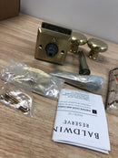 Baldwin PVROUTSR044 Round Privacy Door Knob with Square Rose - Satin Brass