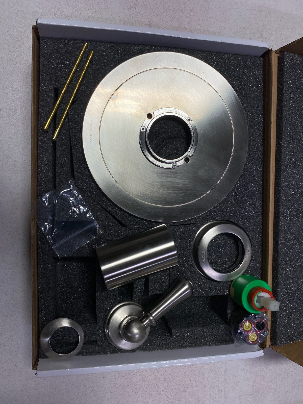 Perrin and Rowe U.TGA51W1LS-STN Georgian Era Pressure Balanced Valve Trim Only with Single Lever Handle and Volume Control - Less Rough In - Satin Nickel