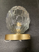 Alsy 24359-000 5 in. 1-Light Soft Gold Transitional Flush Mount with Faceted Clear Glass Shade and No Bulbs Included