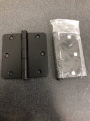 Emtek 91023US19 3.5" x 3.5" Plain Bearing 1/4" Radius Corners Mortise Hinge - Pair - Flat Black