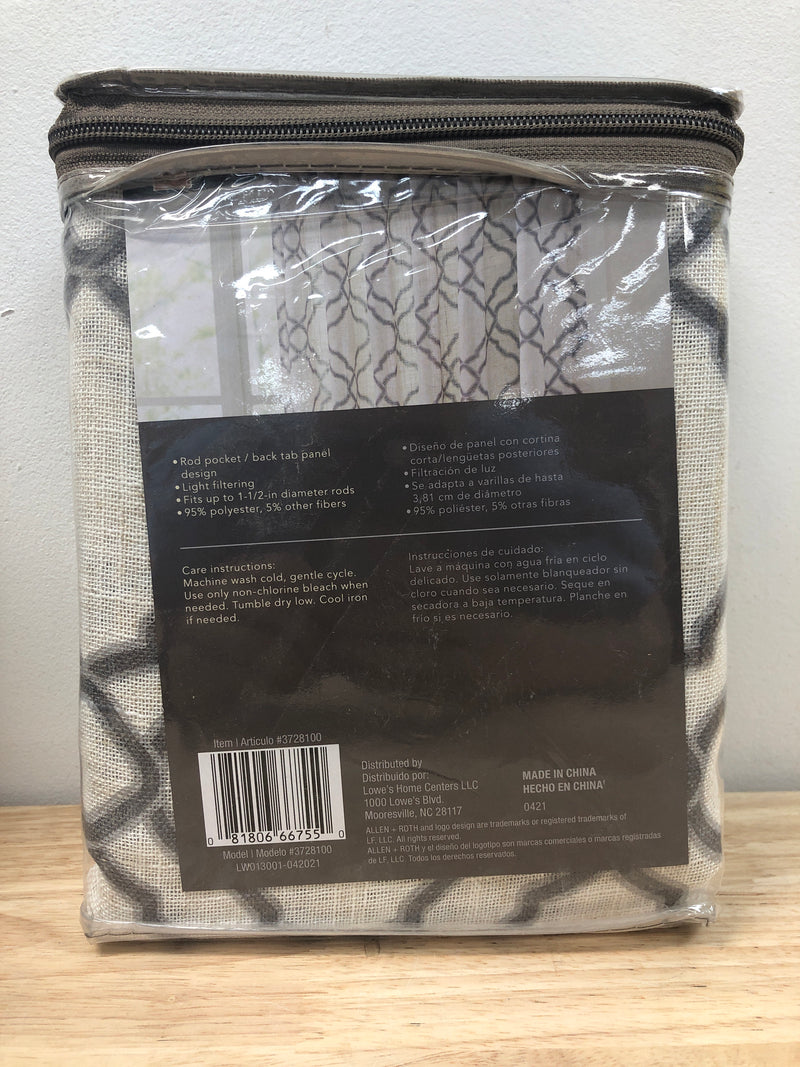 Allen + Roth 95-in Navy Light Filtering Back Tab Single Curtain Panel