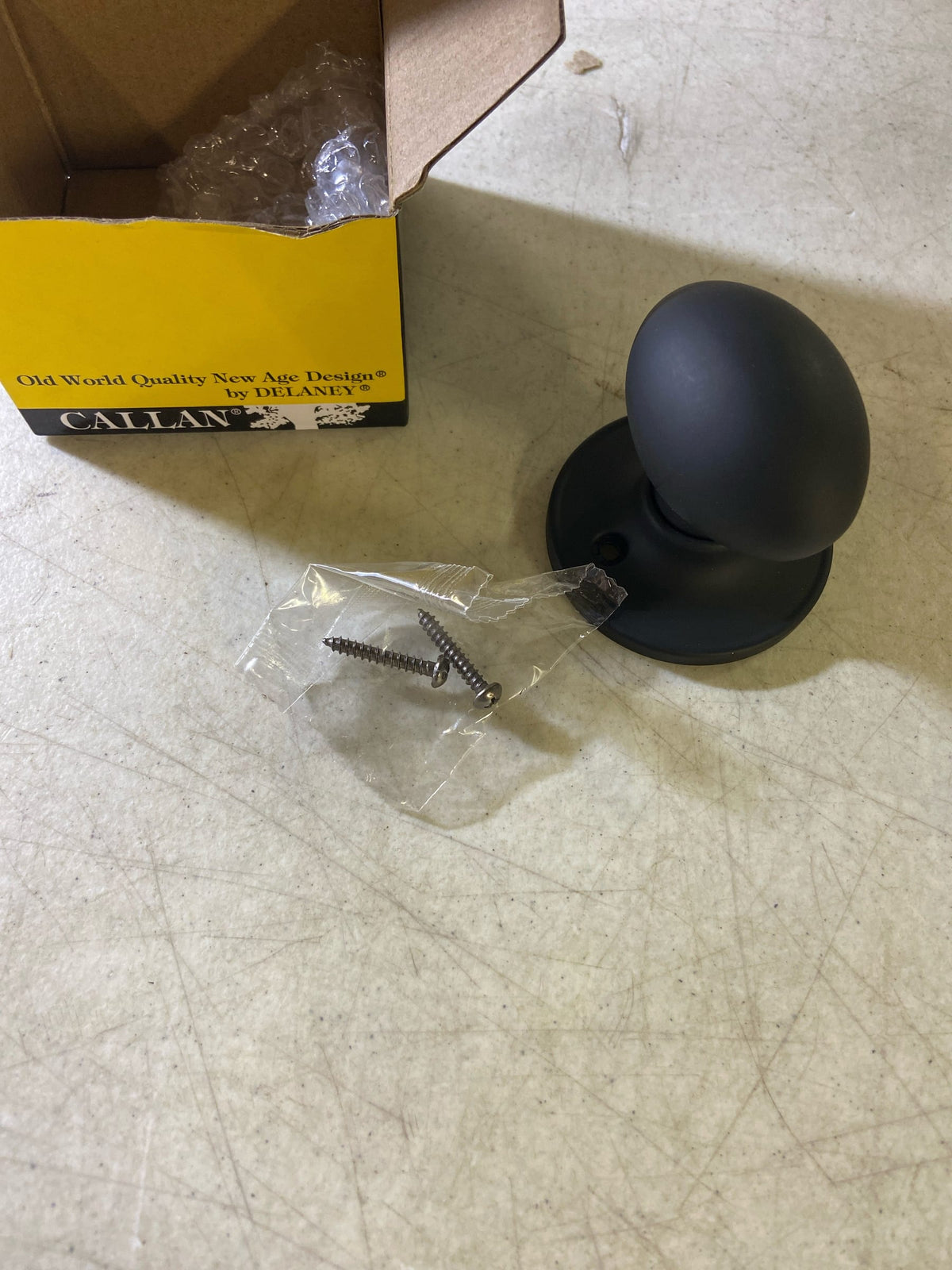 Callan KE1054 Carlyle Single Dummy Door Knob - Black