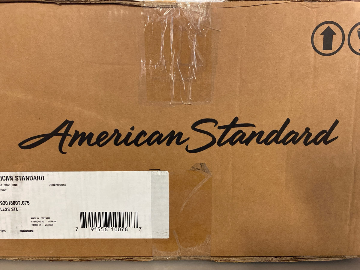 American Standard 18SB.9301800T.075 American Standard 30" Single Basin Stainless Steel Kitchen Sink for Undermount Installations - Drain Included - Stainless Steel