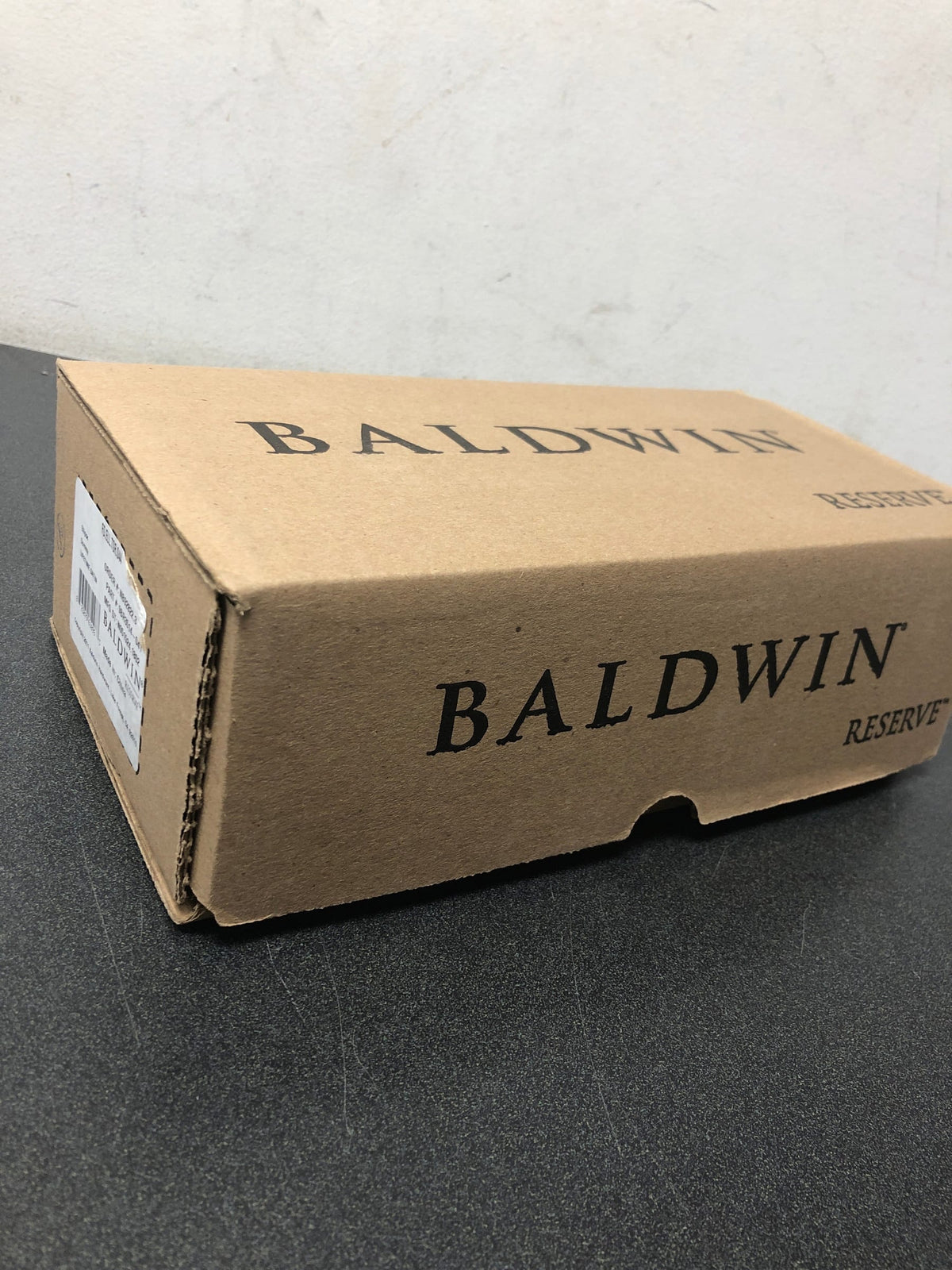 Baldwin FDELLTSR044 Ellipse Non-Turning Two-Sided Dummy Door Knob Set with Square Rose - Lifetime Satin Brass
