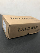 Baldwin FDELLTSR044 Ellipse Non-Turning Two-Sided Dummy Door Knob Set with Square Rose - Lifetime Satin Brass