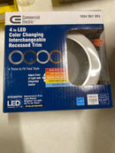 Commercial electric 53811101 4 in. Adjustable CCT Integrated LED Recessed Light Trim Can Light with 4 Trim Color Trim Options 1000 Lumens Dimmable