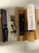 Signature Hardware 479123 Aurick Left Handed Solid Brass Keyed Entry Door Lever Set with 2-3/8" Backset - Matte Black