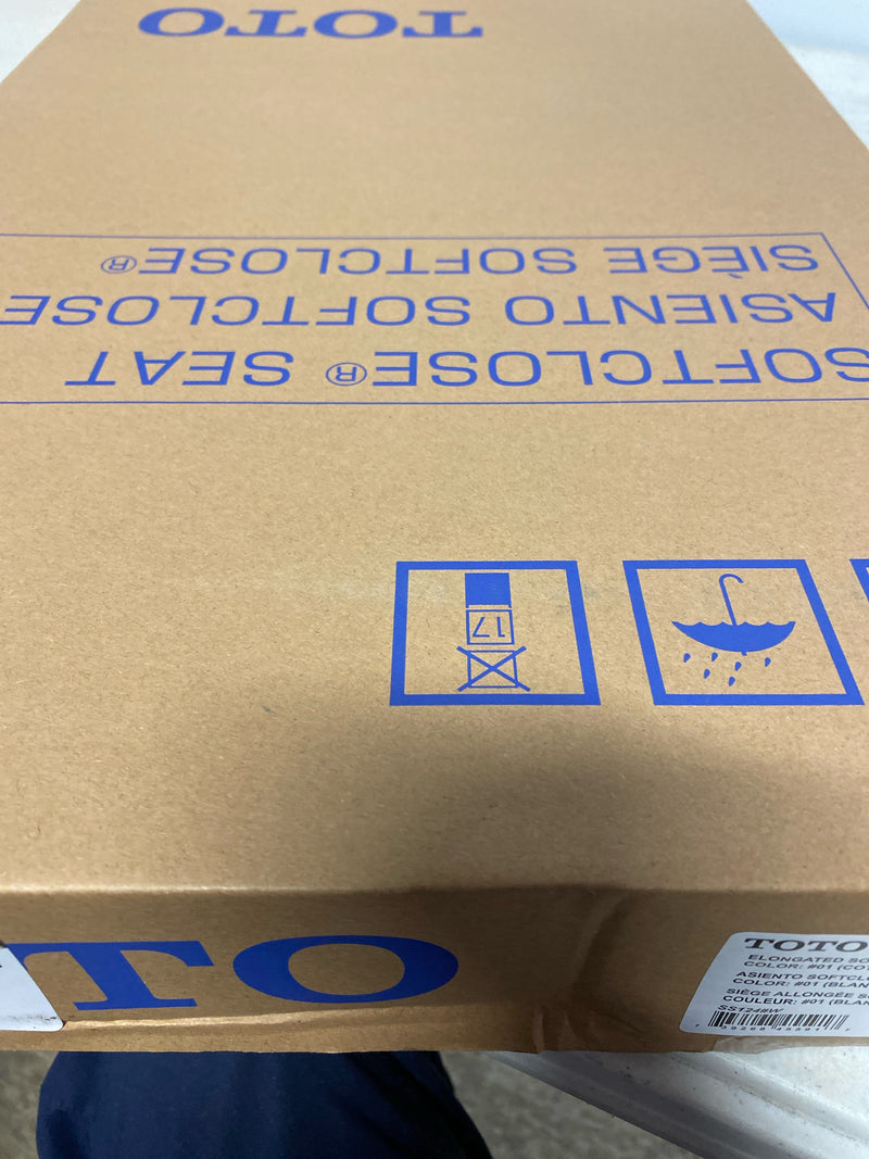 TOTO SoftClose Elongated Closed Front Toilet Seat in Cotton White-SS124