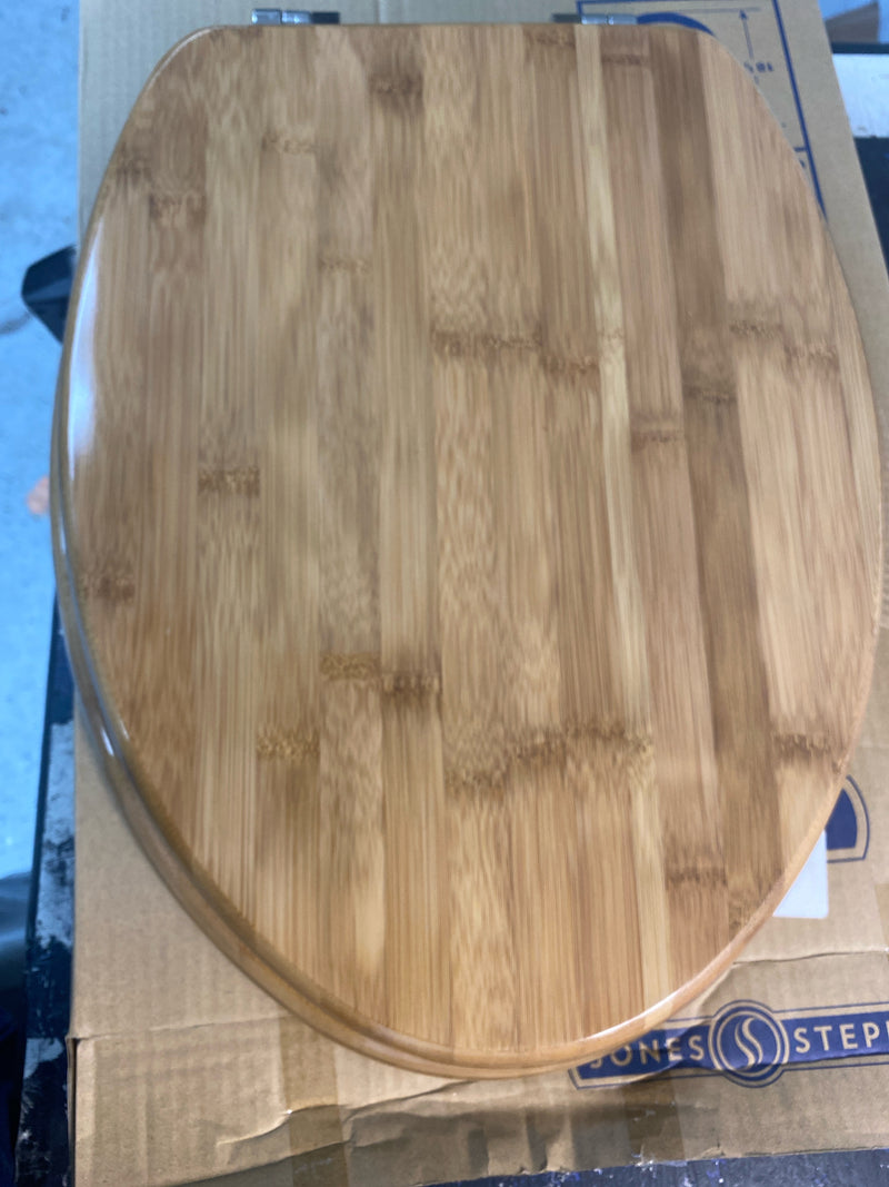 Jones Stephens C3B2E2-20BN Bamboo Elongated Comfort Toilet Seat