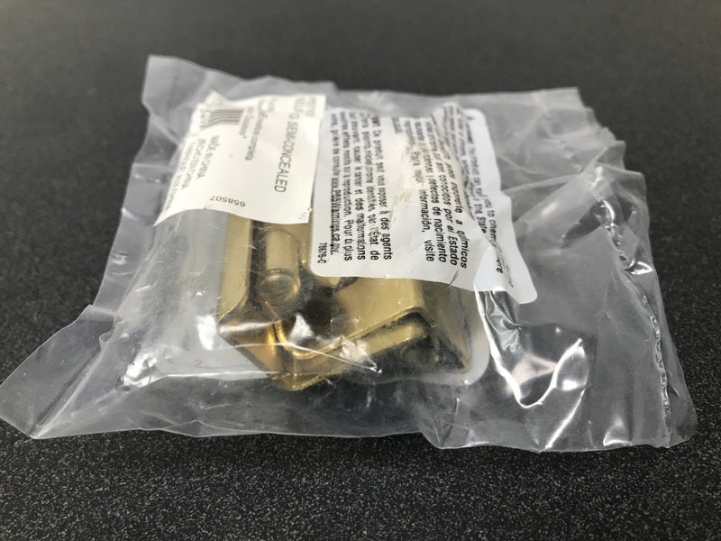 Hickory Hardware P5710F-3 Semi-Concealed Full Wrap Hinge, Polished Brass