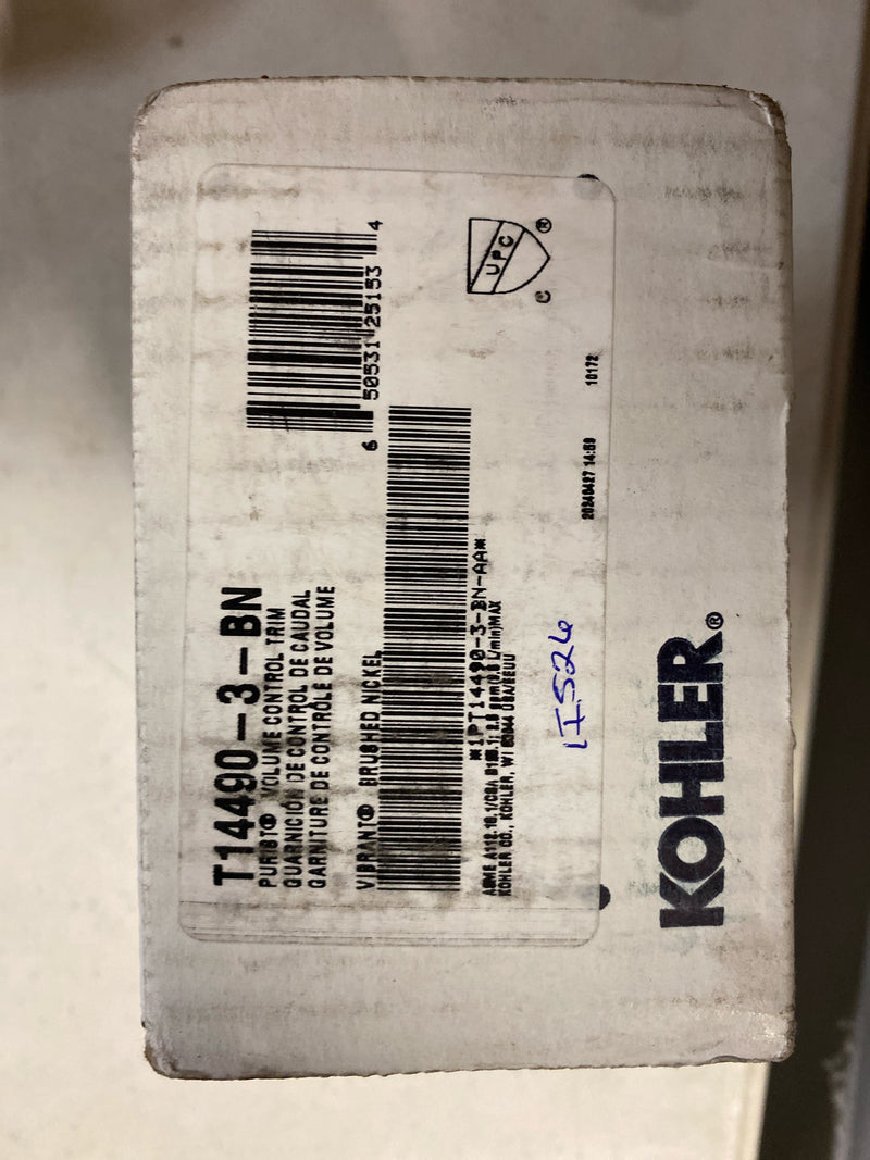 Kohler k-t14490-3-BN Purist Single Handle Volume Control Valve Trim - Less Valve - Brushed Nickel