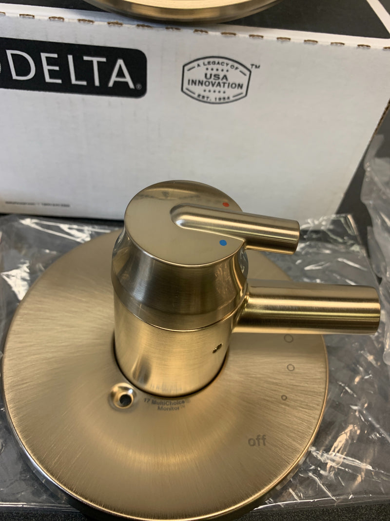 Delta T17T259-CZH2O Trinsic Tempassure 17T Series Dual Function Thermostatic Shower Only with H2Okinetic Shower Head and Integrated Volume Control - Less Rough-In Valve - Champagne Bronze