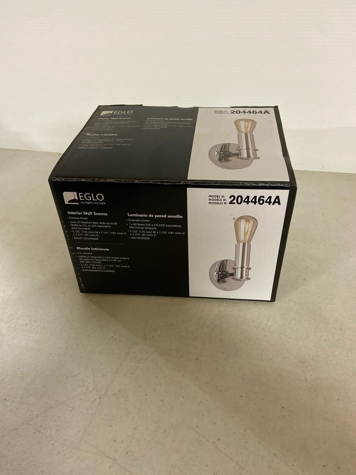 Eglo 204464A Drucker - 1 Light Wall Sconce - Chrome