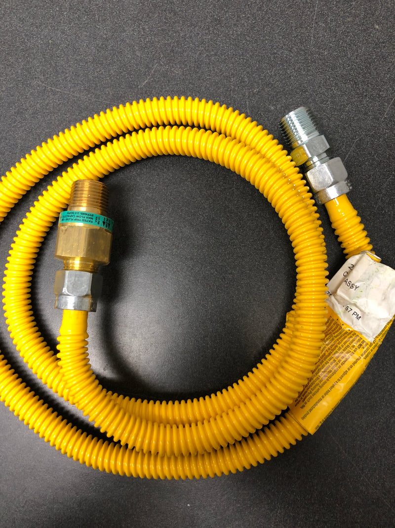 Brasscraft CSSD64TE-60 X5 1/2 in. MIP x 1/2 in. MIP x 60 in. Gas Connector (1/2 in. OD) w/Safety+Plus2 Thermal Excess Flow Valve (53,200 BTU)