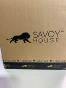 Savoy house 9-302-1-SN Monroe 5 in. W x 20 in. H 1-Light Satin Nickel Wall Sconce with White Fabric Shade