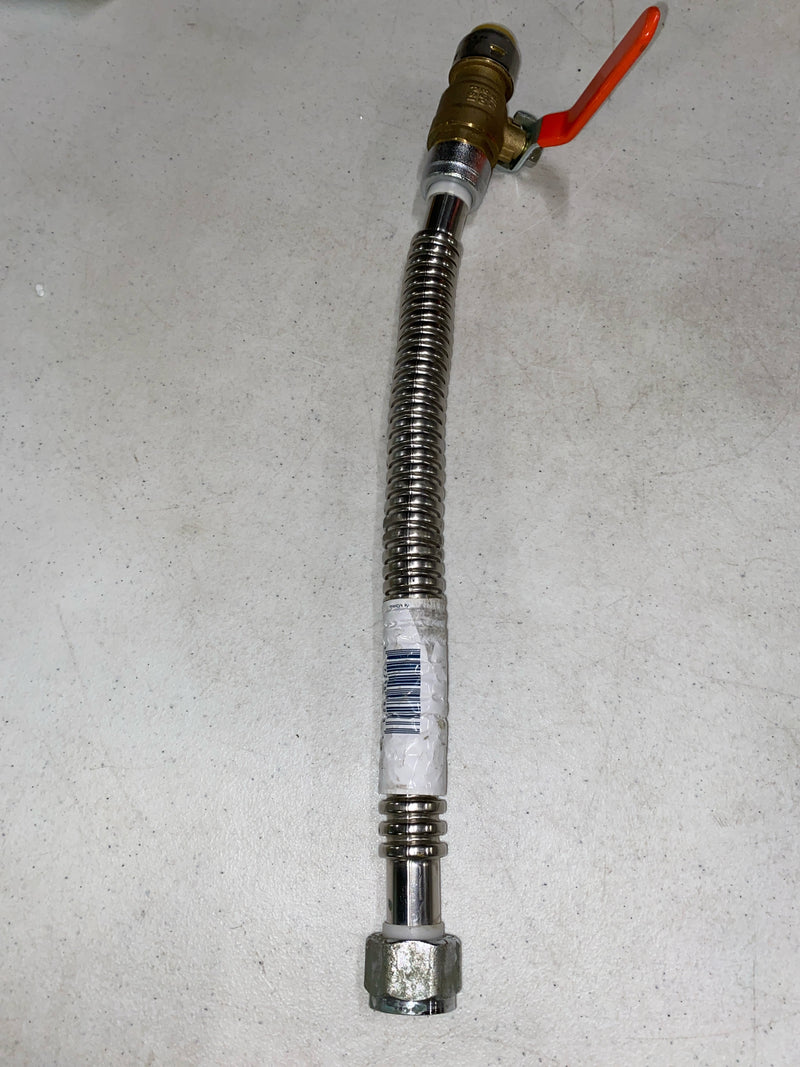 SharkBite Max 3/4 Inch x 3/4 Inch FIP x 18 In. Corrugated Flexible Water Heater Connector, Push to Connect Brass Plumbing Fitting, Stainless Steel, URSS3088FX18BV