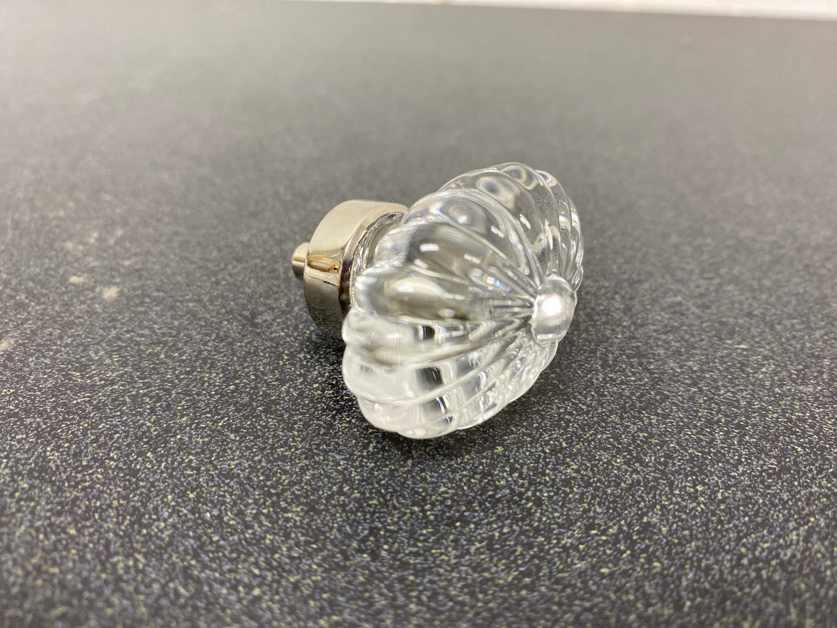 Nostalgic Warehouse 749997 Vintage Oval Fluted Crystal 1-3/16" Cabinet Knob - Polished Nickel