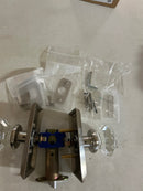 Emtek 8221OTUS15 Old Town Privacy Door Knob Set with Rectangular Rose from the Brass Crystal Collection - Satin Nickel