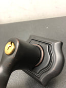 Baldwin 5237112LENT 5237 Left Handed Single Cylinder Keyed Entry Door Lever Set with R027 Rose from the Estate Collection - Venetian Bronze