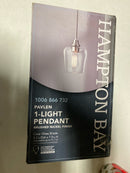 Hampton bay GS-P070809BN Pavlen 1-Light Brushed Nickel Contemporary Hanging Mini Pendant with Clear Glass Shade