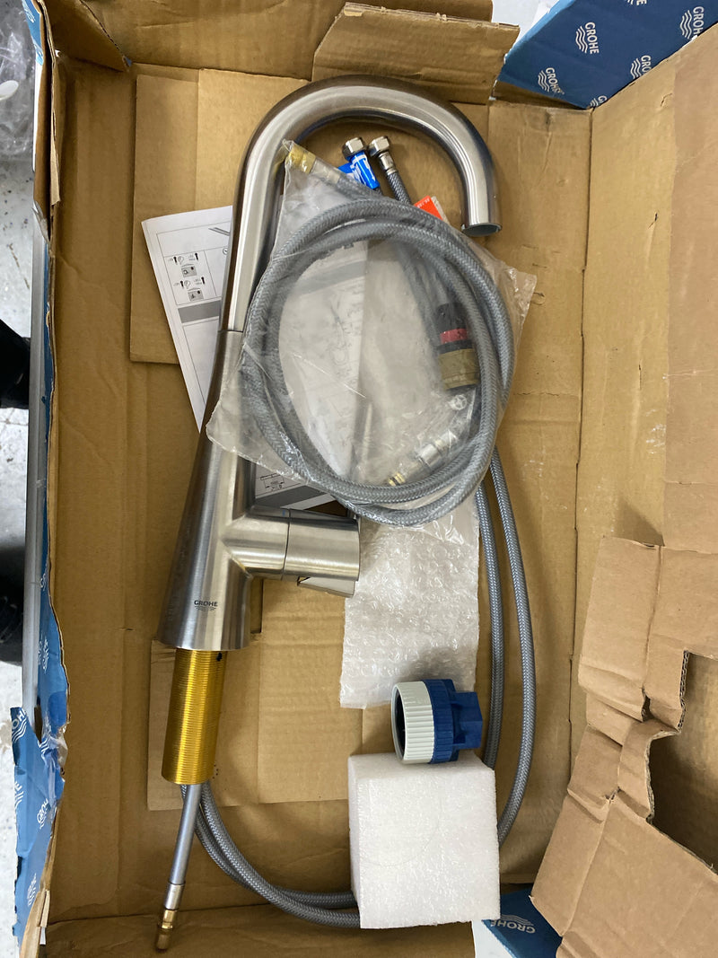 Grohe 32283DC3 Zedra 1.75 GPM Single Hole Pull Down Bar Faucet with SilkMove Technology - SuperSteel