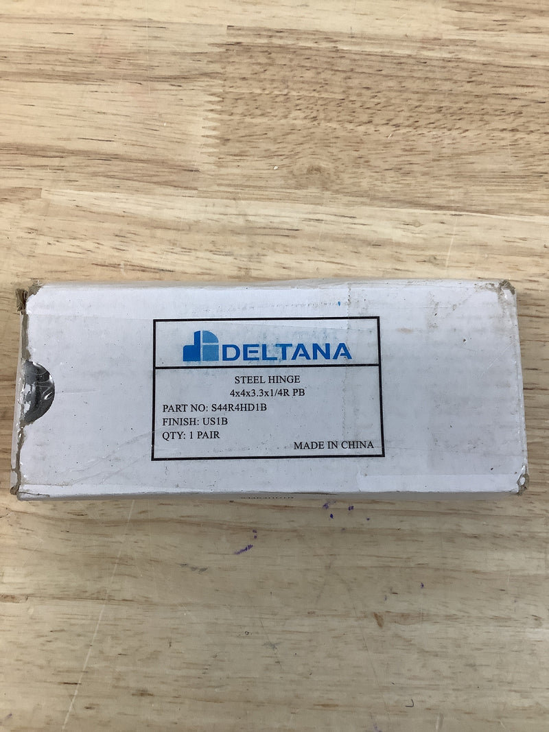 Deltana S44R4HD1B 4" x 4" Plain Bearing 1/4" Radius Corners Mortise Hinge - Pair - Flat Black