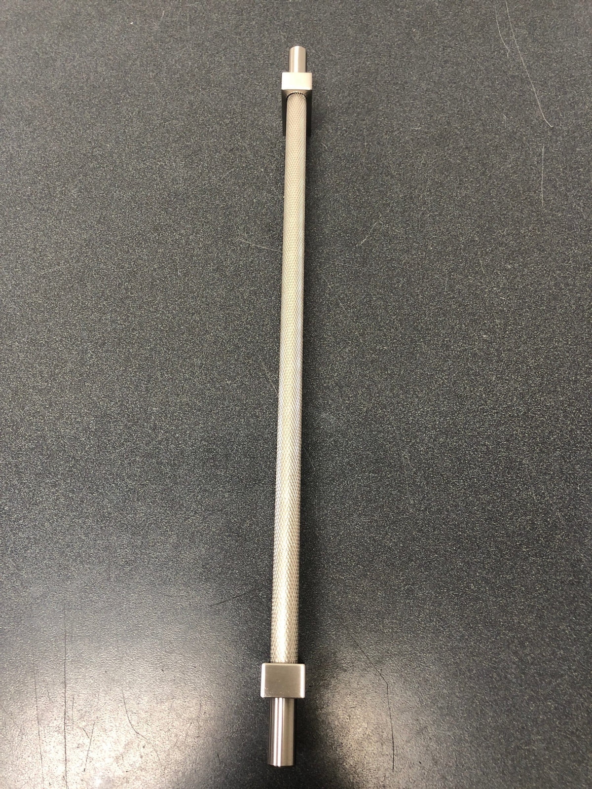 Jeffrey Alexander 598-305SN Larkin Center Knurled 12" (305mm) Center to Center Modern Industrial Large Cabinet Bar Handle / Drawer Bar Pull - Satin Nickel