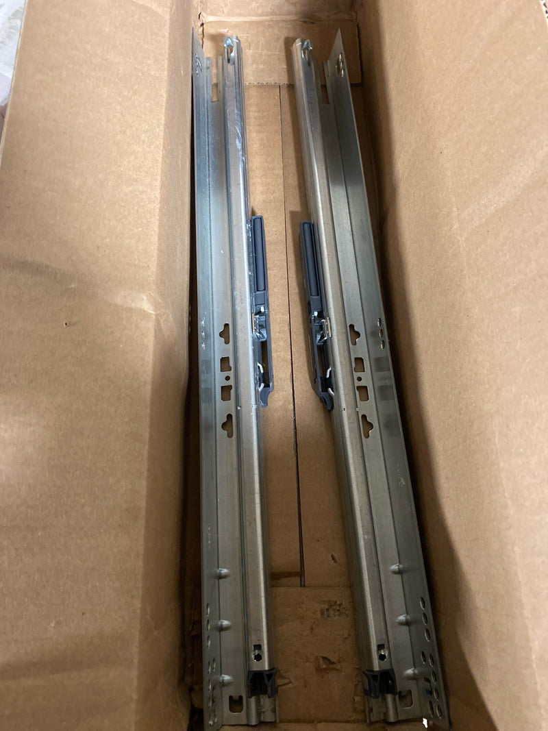 Hettich 9 304 282 Quadro V6 21 Inch Full Extension Concealed Drawer Slides with 90 Pound Weight Capacity and Soft Close - Pair - Zinc