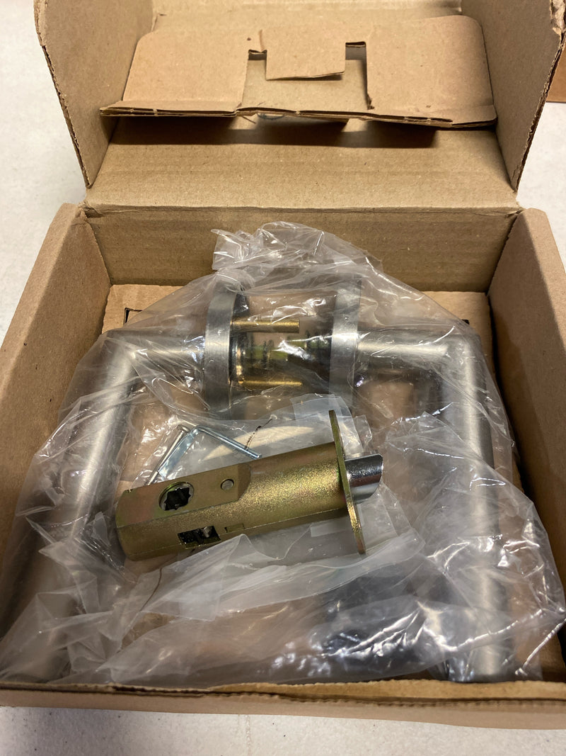 Emtek S200ST-SS Stuttgart Stainless Steel Privacy Door Lever Set - Brushed Stainless Steel