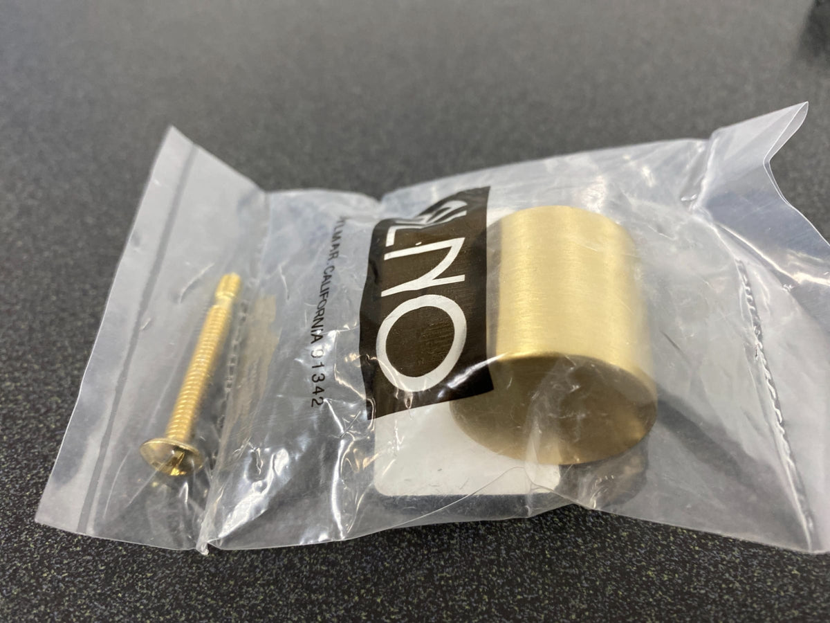 Alno A823-1-SB Contemporary 1 Inch Cylindrical Whistle Cabinet Knob - Satin Brass