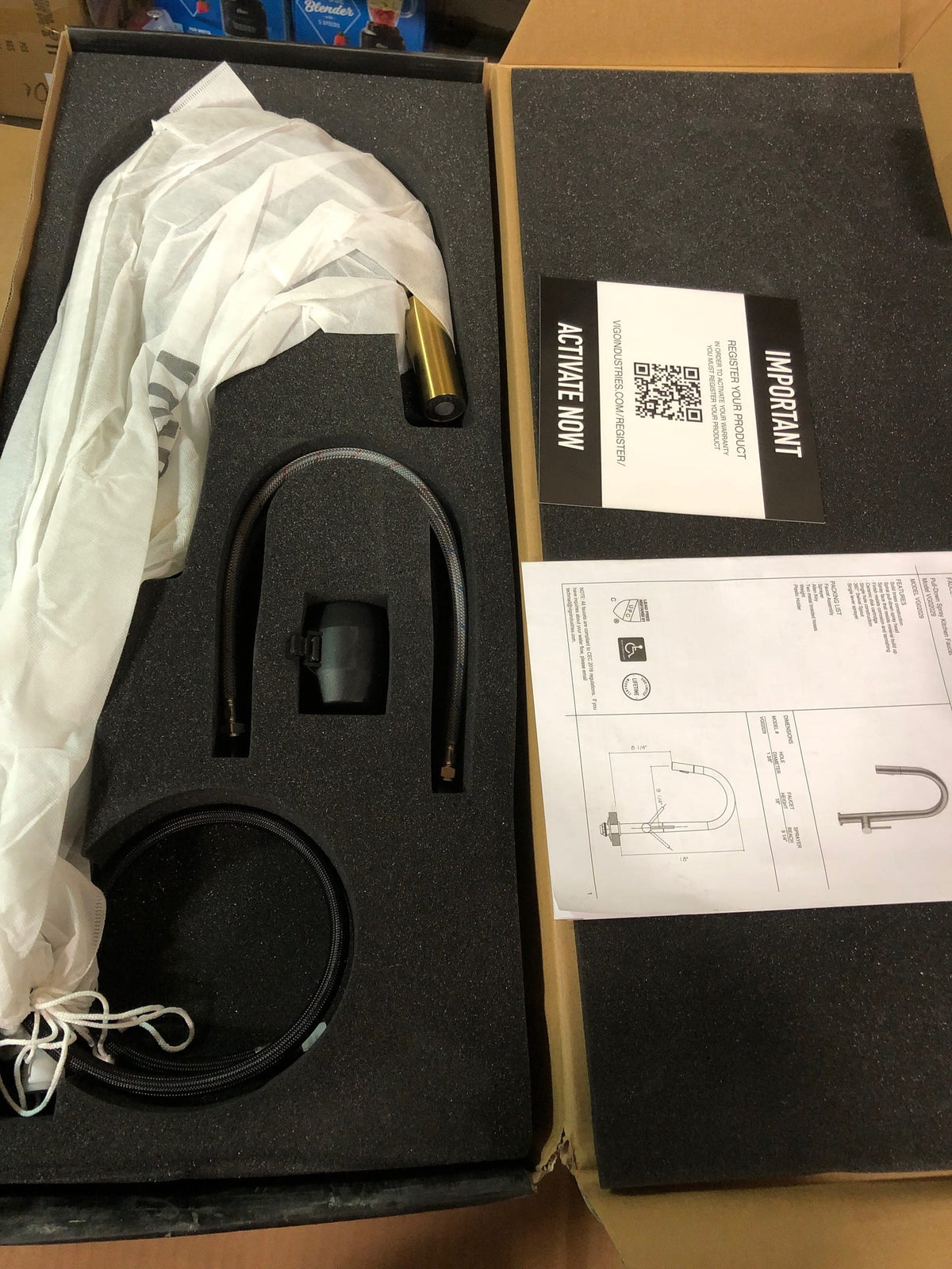 Vigo VG02029MG Greenwich 1.8 GPM Single Hole Pull Down Kitchen Faucet - Matte Gold