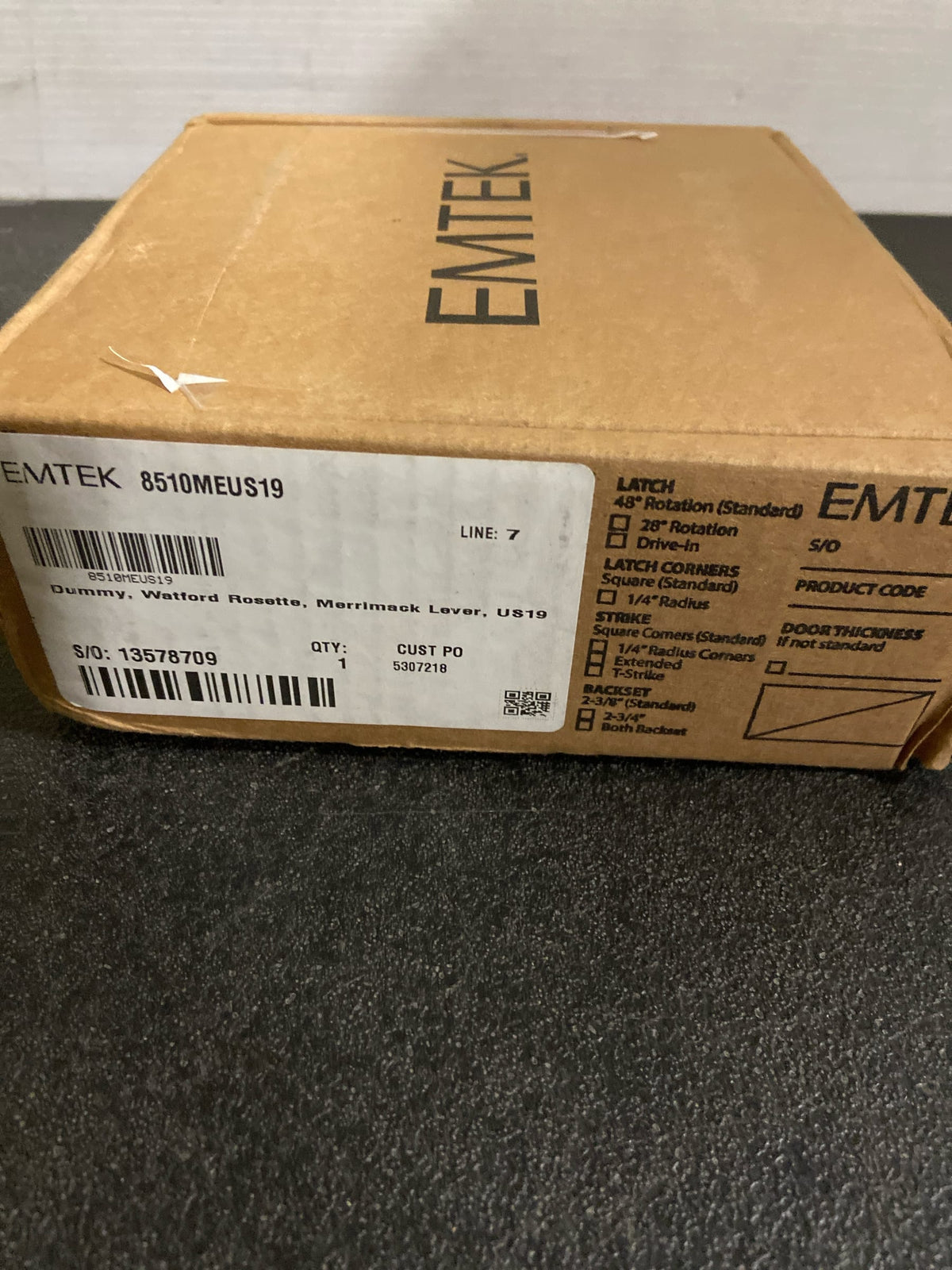 Emtek 8510MEUS19 Dummy, Watford Rosette, Merrimack Lever, US19
