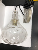 Austin Allen AA1004SF River Transitional Clear Textured Water Glass Teardrop Pendant Lighting Fixture, 1-Light 100 Watt, 12" H x 9" W, Soft Gold