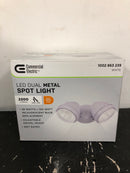 Commercial electric SPTM2-2802 28-Watt 1100 Lumen CE Line Voltage White LED Landscape Flood Light Dual Spot Light