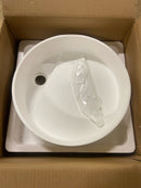 Vigo VG04017 Montauk 15" L x 15" W x 5" H Circular Stone Composite Vessel Bathroom Sink - Matte White