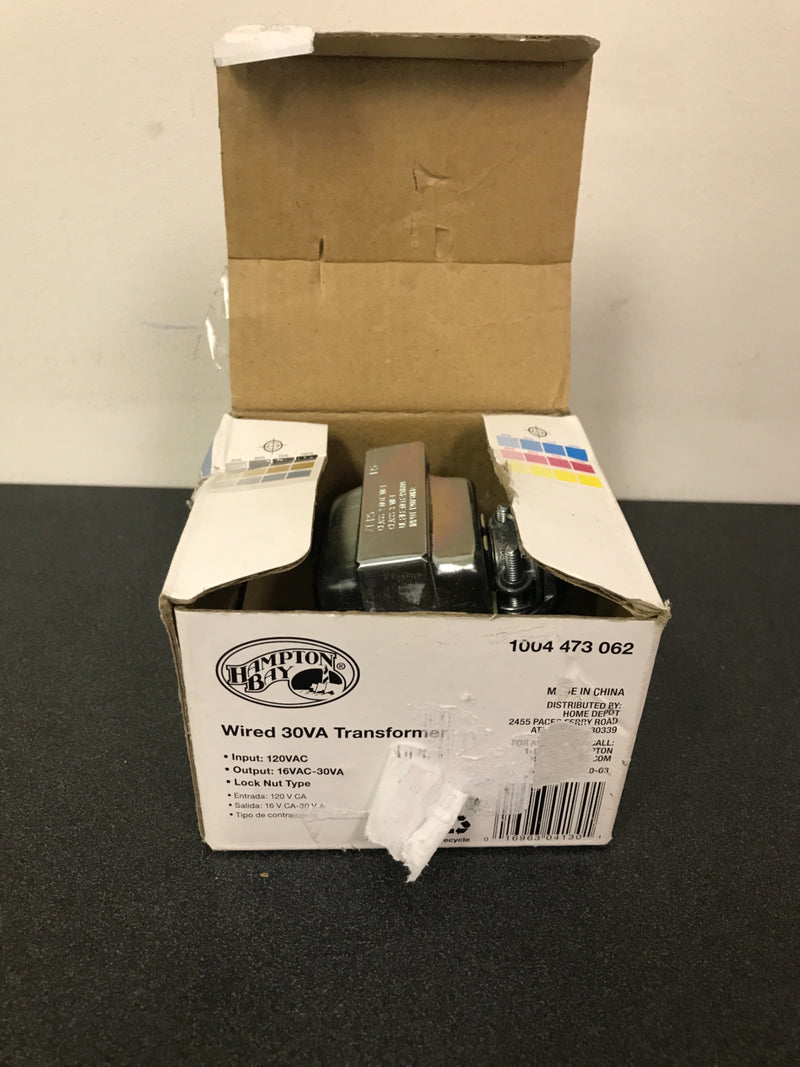 Hampton Bay 16VAC/30VA Transformer Compatible with All Video Door Bells-HB-130-03