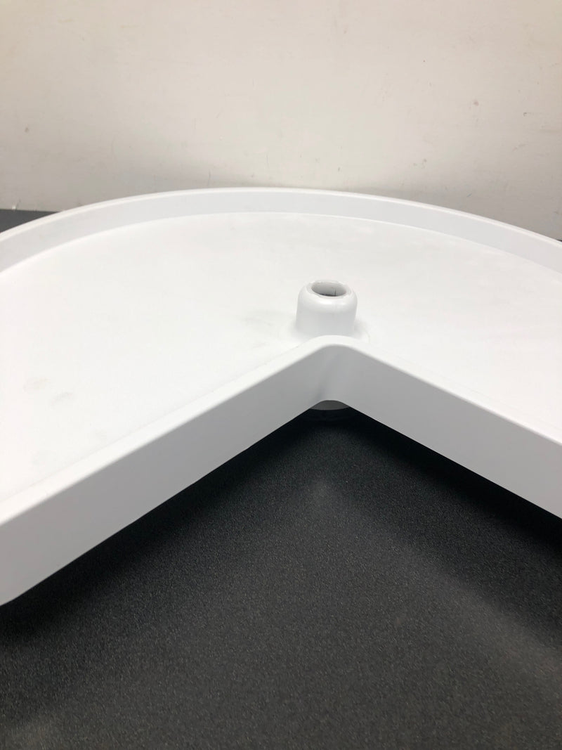 Rev-A-Shelf 3471-24-11-52 Value Line 24 Inch Pie Cut Single Shelf Lazy Susan with Hub Insert - White