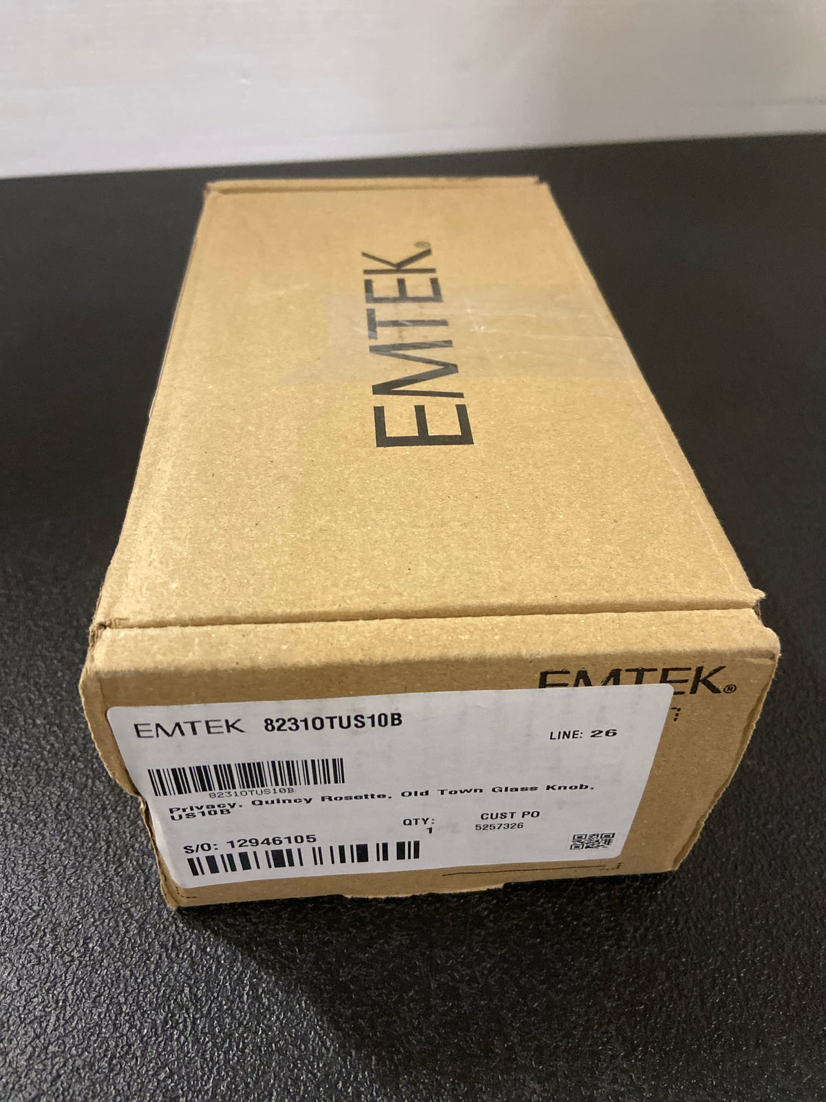 Emtek 820OTUS10B Quincy Rosette Old Town Clear Crystal Privacy Door Knob Set with Brass Rosette - Oil Rubbed Bronze