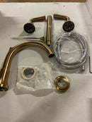 Delta T4733-CZ Kayra Deck Mounted Roman Tub Filler with Built-In Diverter - Includes Hand Shower - Champagne Bronze