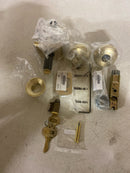 Baldwin ENROUTSR044 Round Single Cylinder Keyed Entry Door Knob with Square Rose - Satin Brass