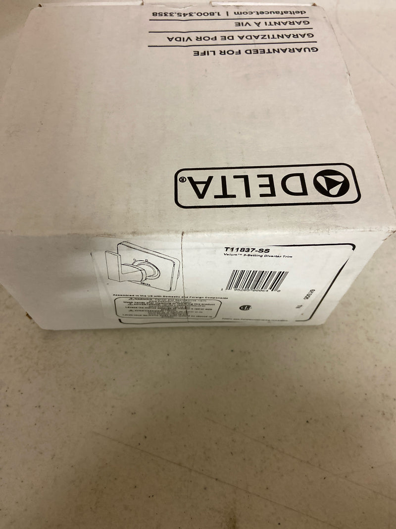 Delta Faucet Velum Brushed Nickel 3-Setting Diverter Trim Kit, Diverter Valve Kit, Brushed Nickel Shower Diverter, Stainless T11837-SS (Valve Not Included)