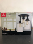 Globe Electric Annecy 3 Light Semi Flush Ceiling Light with Seeded Glass Shades