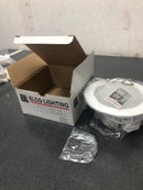 Elco EL1416W 4" Bi Pin Shower Trim with Round Drop Frosted Lens - White