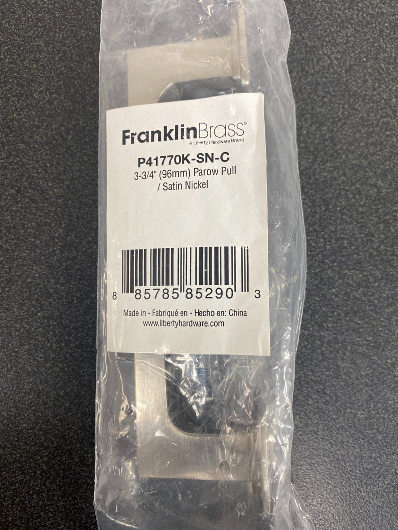 Franklin Brass P41770K-SN-C Parow 3-3/4 Inch Center to Center Handle Cabinet Pull - Brushed Nickel