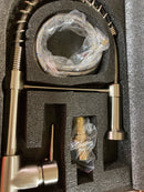 Fapully DFA-1003N Brushed Nickel Single Handle Pull Down Sprayer Kitchen Faucet in Stainless Steel