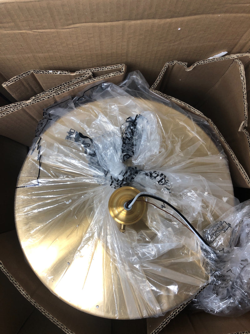 Signature Hardware 479827 Risom 3 Light 15" Wide Pendant - Brushed Gold