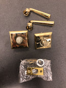 Baldwin PSFEDTSR003 Federal Passage Leverset with Traditional Square Rose - Polished Brass