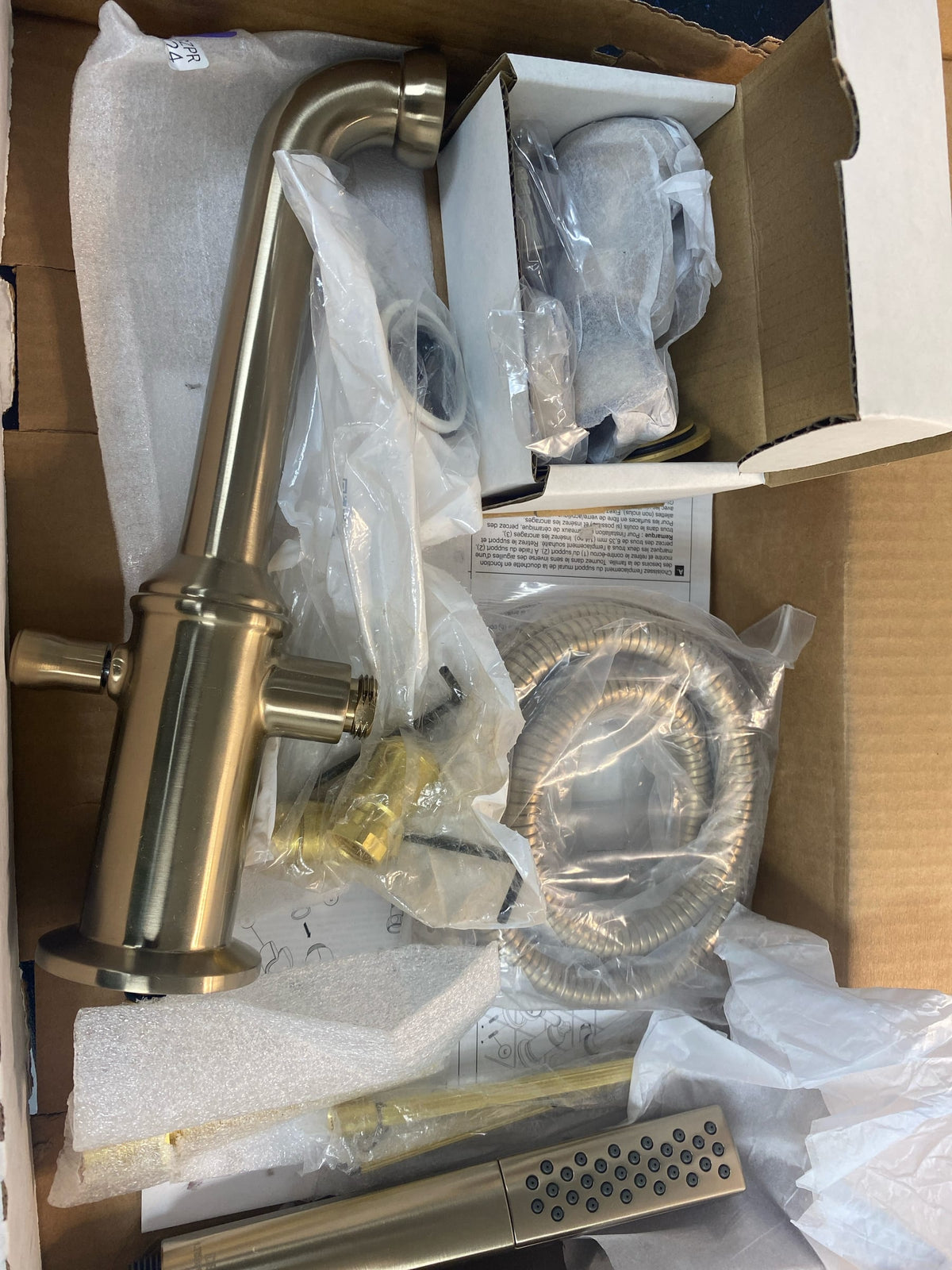 Delta T5784-CZ-PR-LHP-WL Broderick Two Handle Wall Mounted Tub Filler with Hand Shower - Less Handles and Rough-In - Lumicoat Champagne Bronze