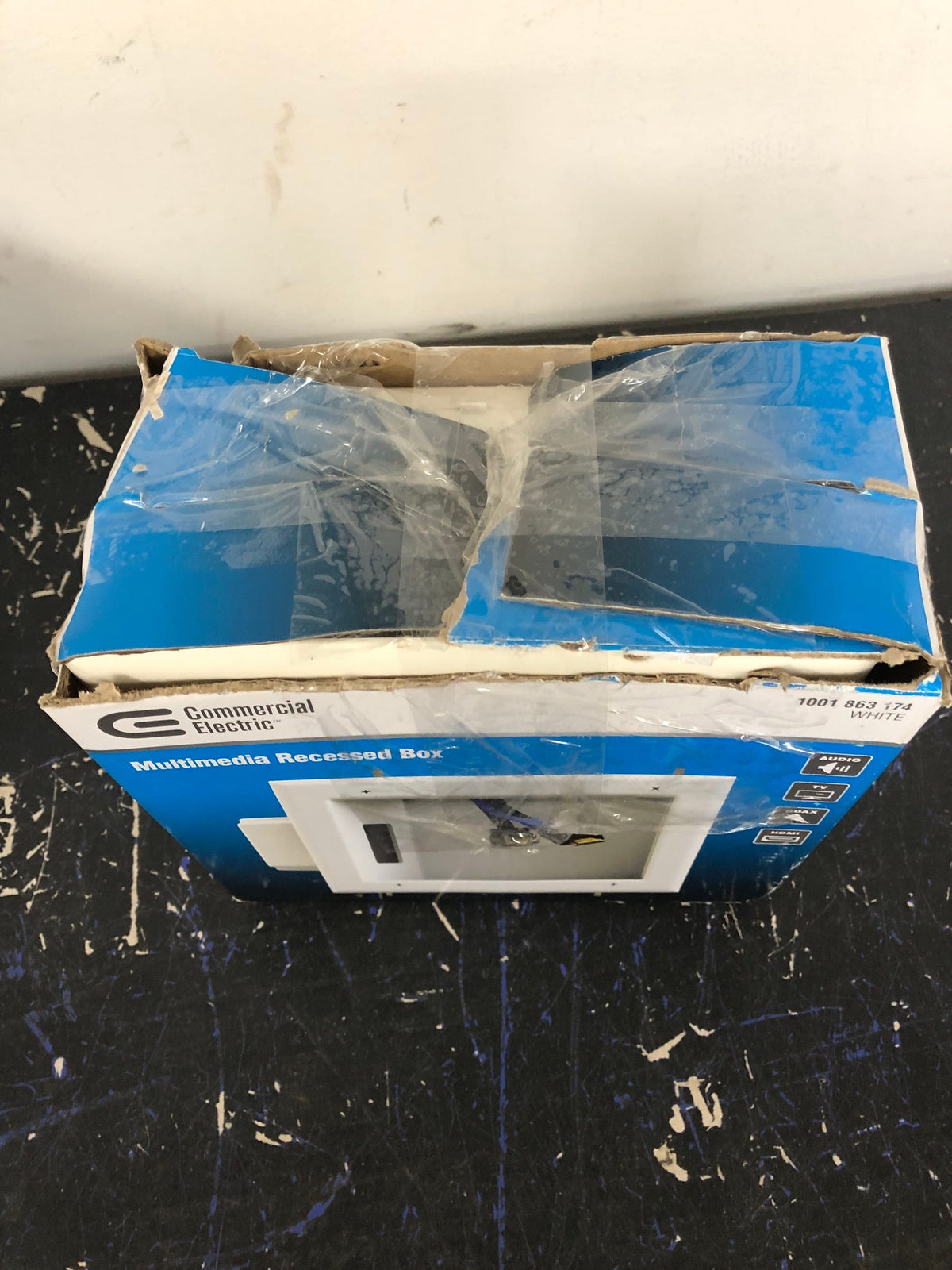 Commercial electric 5053-WH TV Multimedia Recessed Box
